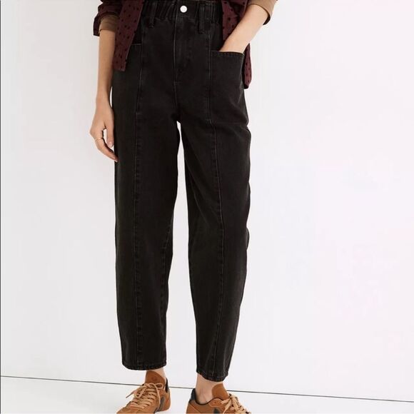 Madewell Denim - Madewell pull on balloon jeans hobson wash paperbag edition S NWT